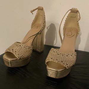 Gold Sam Edelman Platform Heels